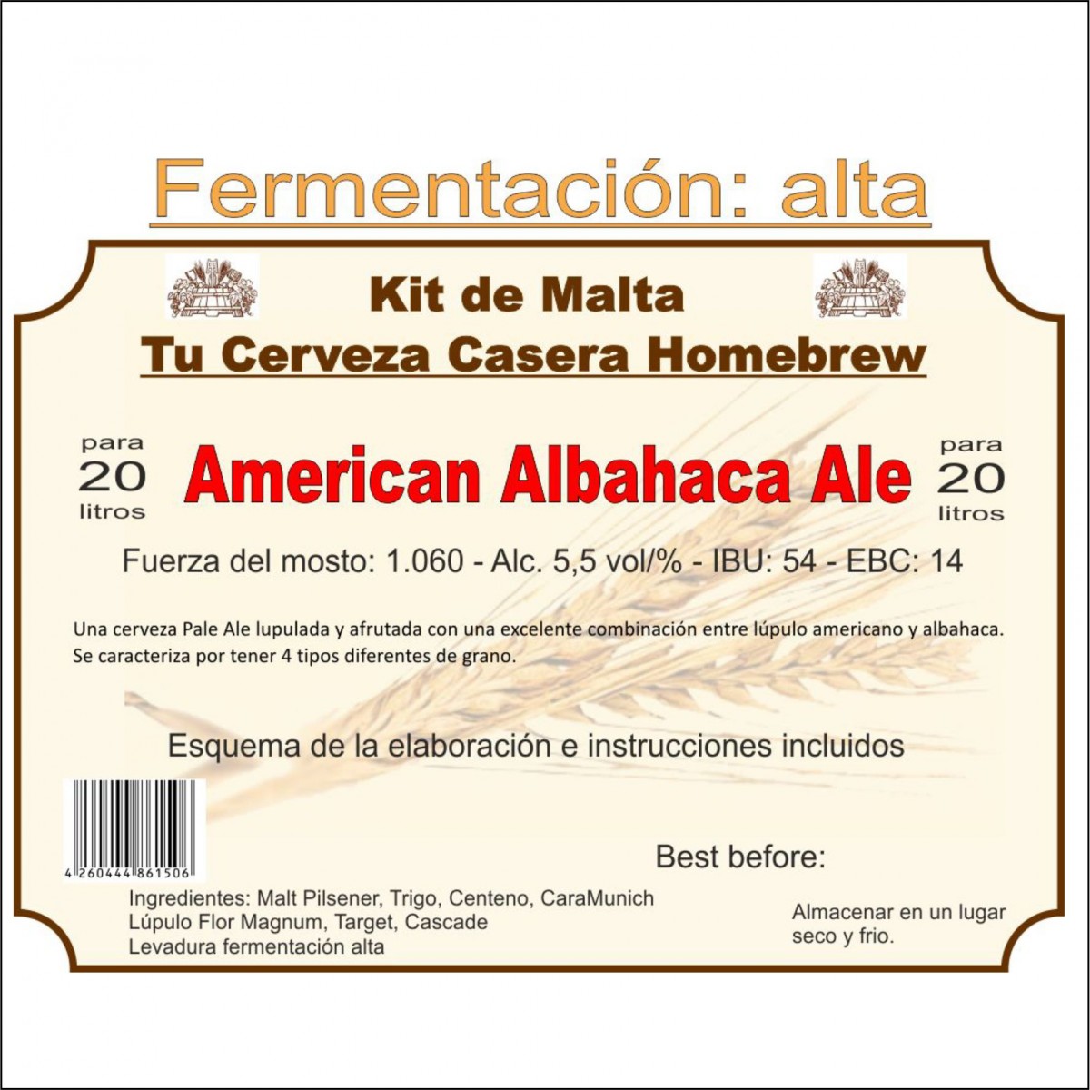 Kit en grano "American Albahaca Ale"