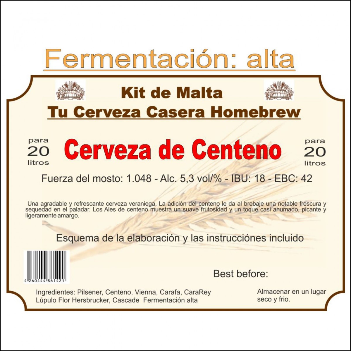 Kit en grano "Cerveza de Centeno"