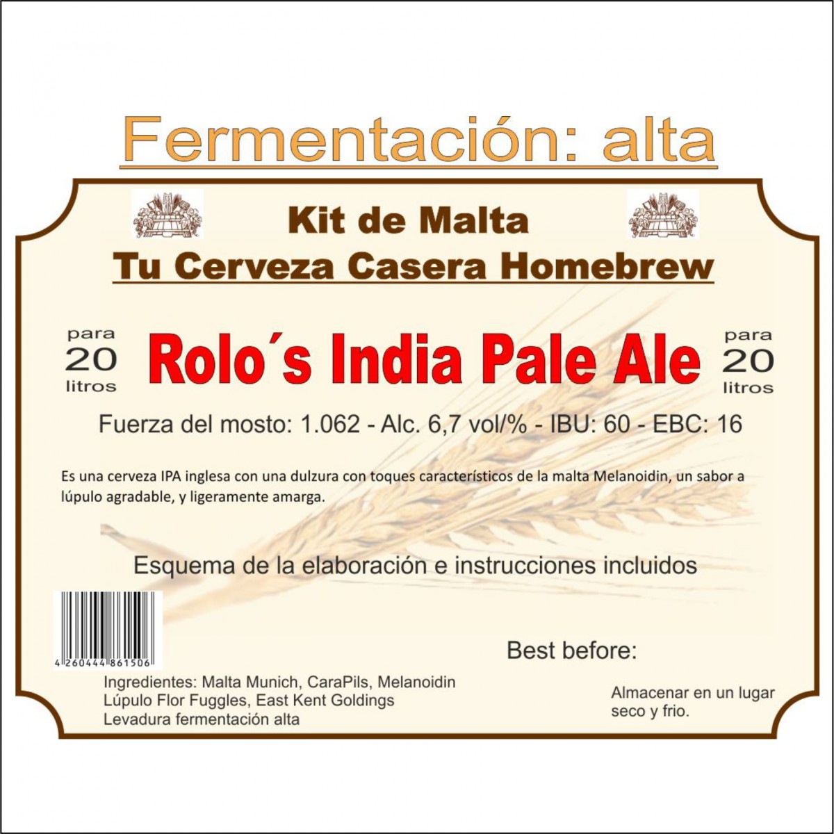 Kit en grano "Rolo´s India Pale Ale"