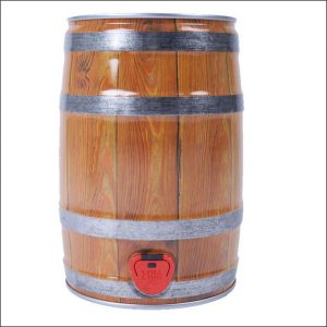 Mini-Barril 5ltr apariencia madera con tapón y grifo