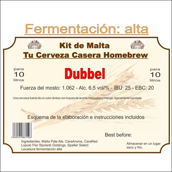 Kit en grano "Dubbel" 10ltr